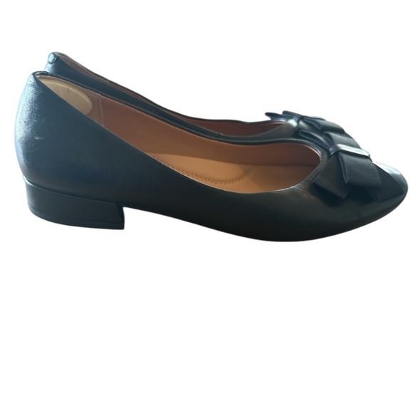 Gentle Souls Black Leather Bow Ballet Flats Size 6.5 - Picture 4 of 9
